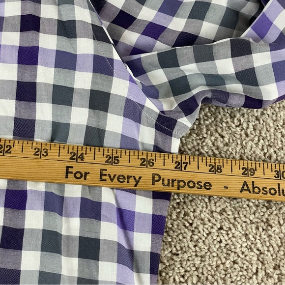 St. Croix Shirt Mens 2XL Plaid Button Colorful Work Office Prep Purple Gray E135 - Picture 5 of 9